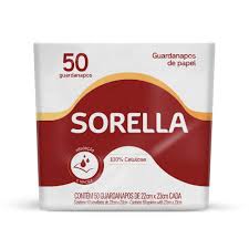 COD 201 GUARDANAPO SORELLA FS 22X23CM C50 FOLHAS